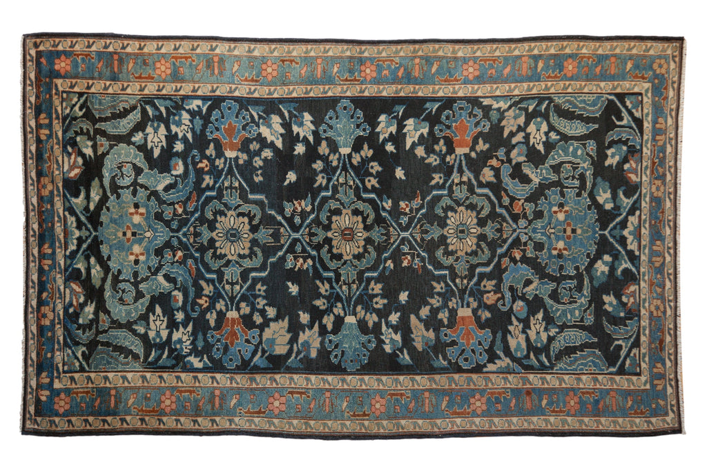 Vintage Distressed Lilihan Rug 4x7, hand-knotted one of a kind piece