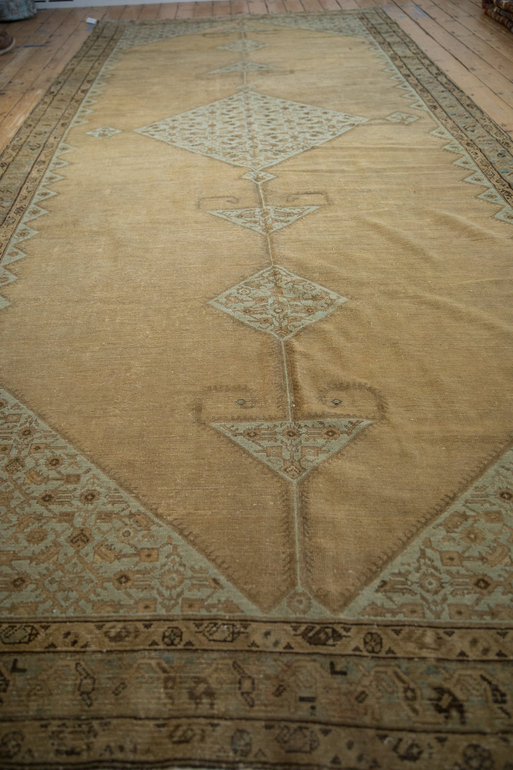 Back of the hand-knotted rug showing construction