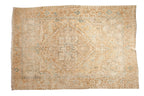 Vintage Distressed Heriz Carpet 7x11, hand-knotted one of a kind piece