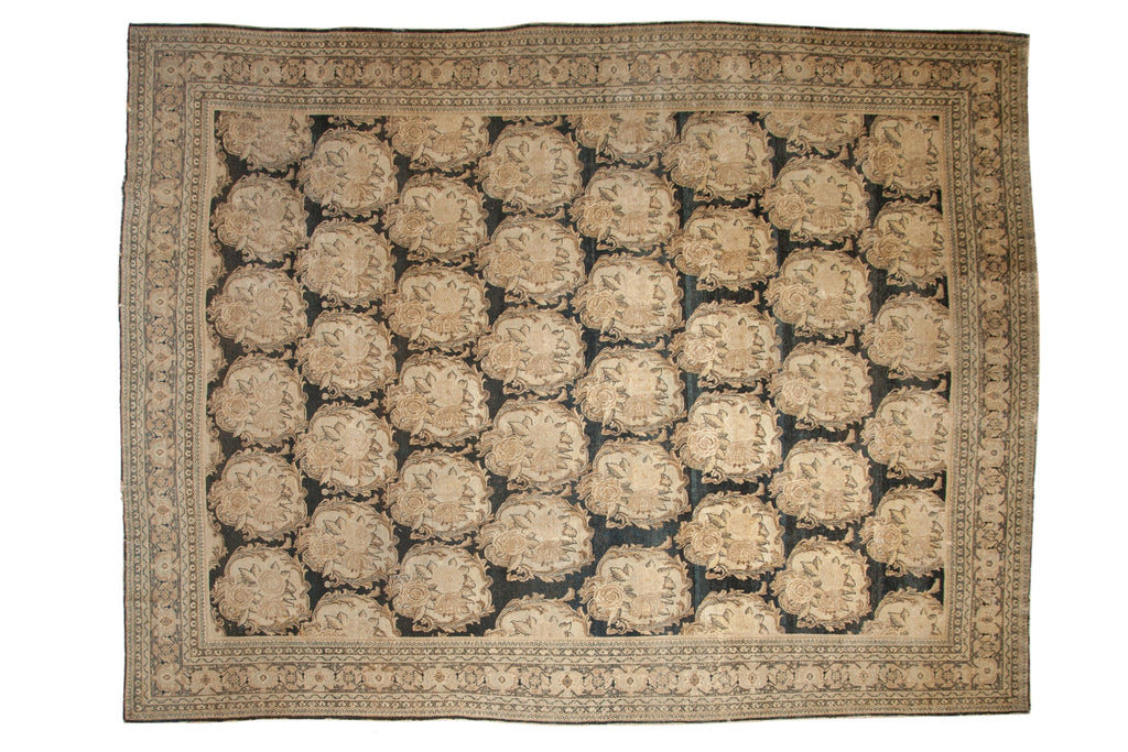 Antique Distressed Tabriz Carpet 10x13, hand-knotted one of a kind piece