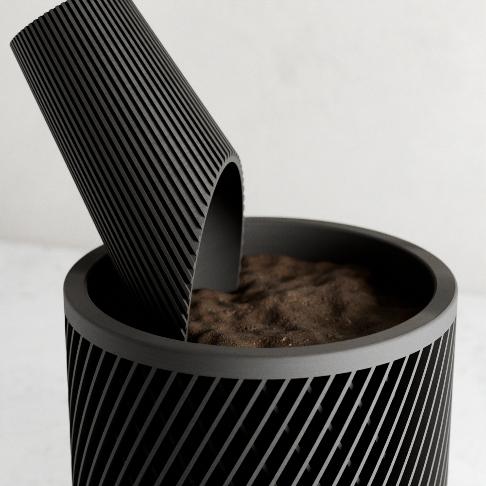 Cylindrical Soil Scoop from Modernized Pottery