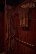 Turkish Hand Towel - Chocolate/Black