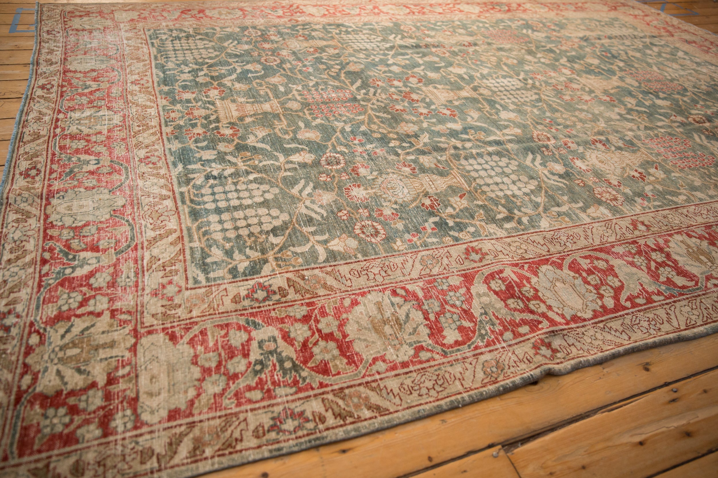 Back of the hand-knotted rug showing construction