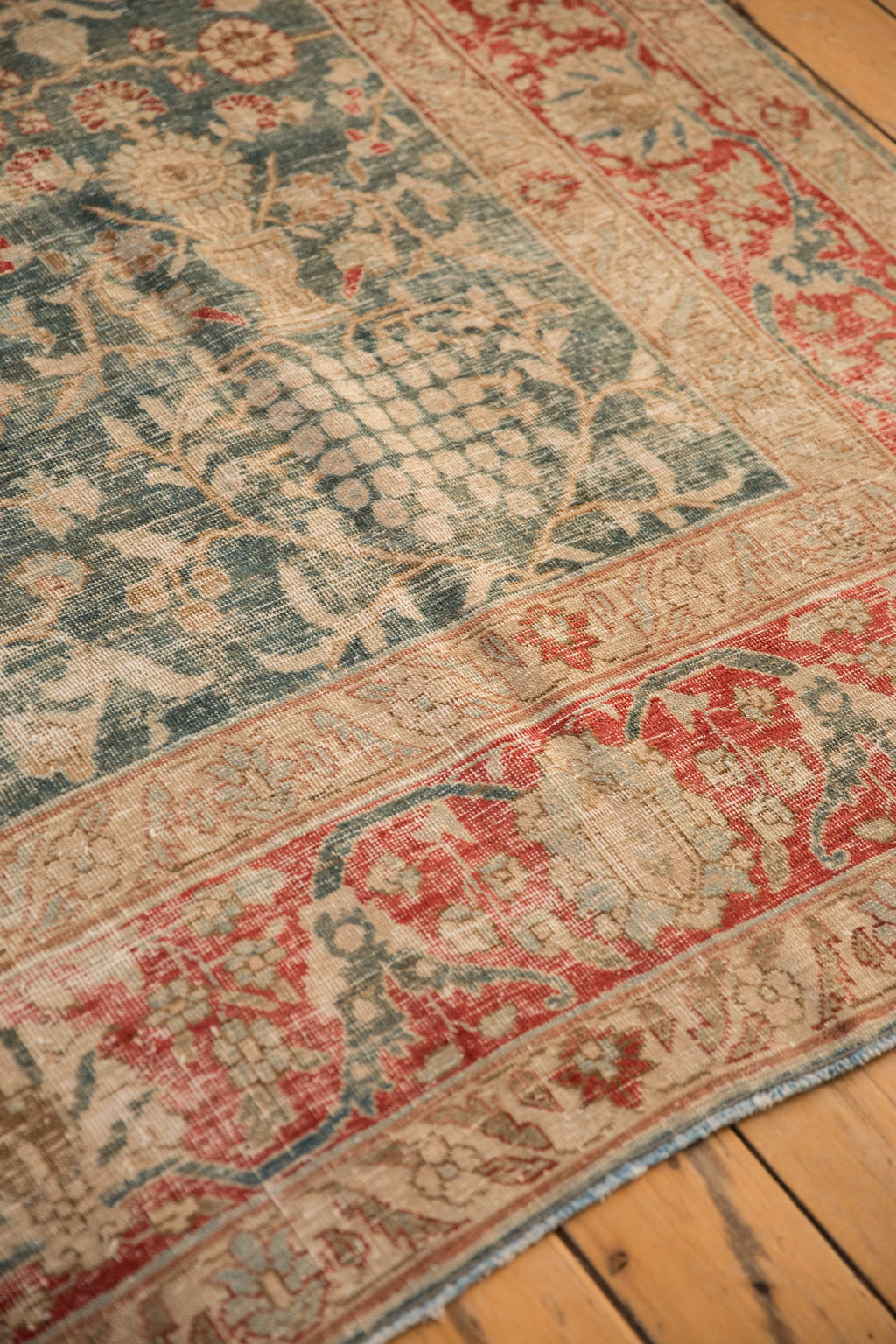Vintage Distressed Tabriz Carpet 8x11.5, hand-knotted one of a kind piece