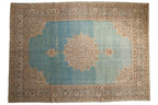 Vintage Distressed Tabriz Carpet 8.5x12.5, hand-knotted one of a kind piece
