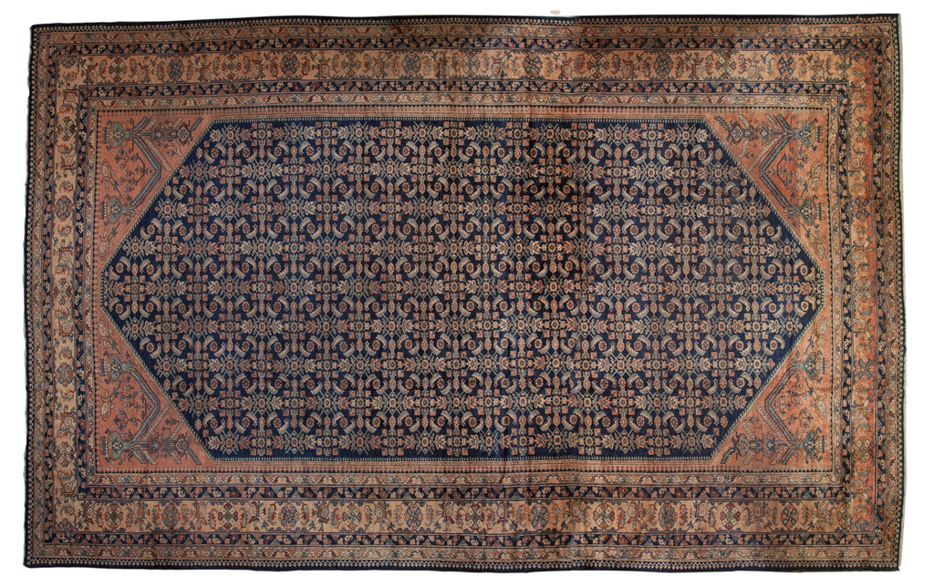 Vintage Lilihan Carpet 12x18.5, hand-knotted one of a kind piece