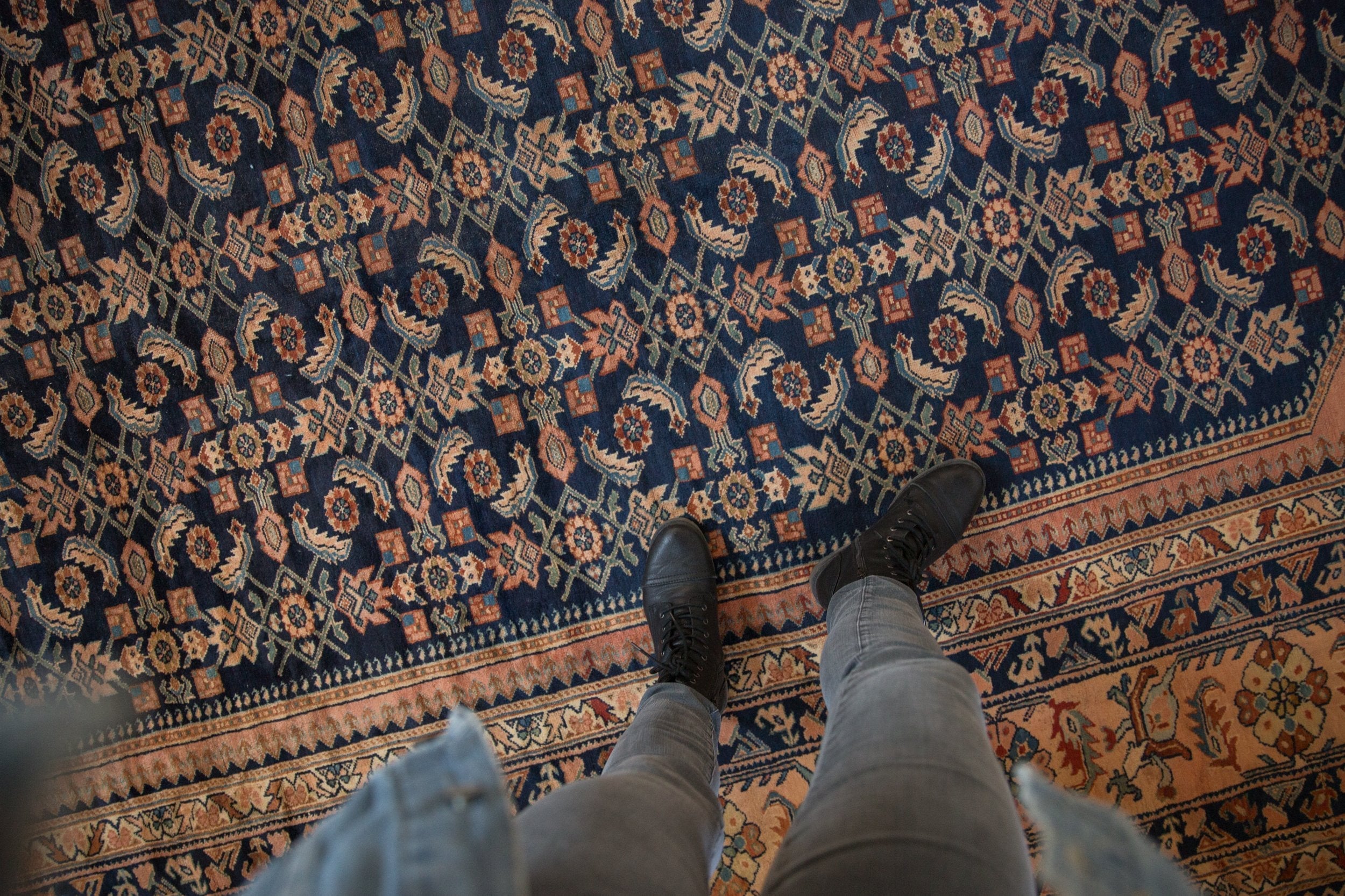 Full overhead view of Lilihan carpet 12x18.5