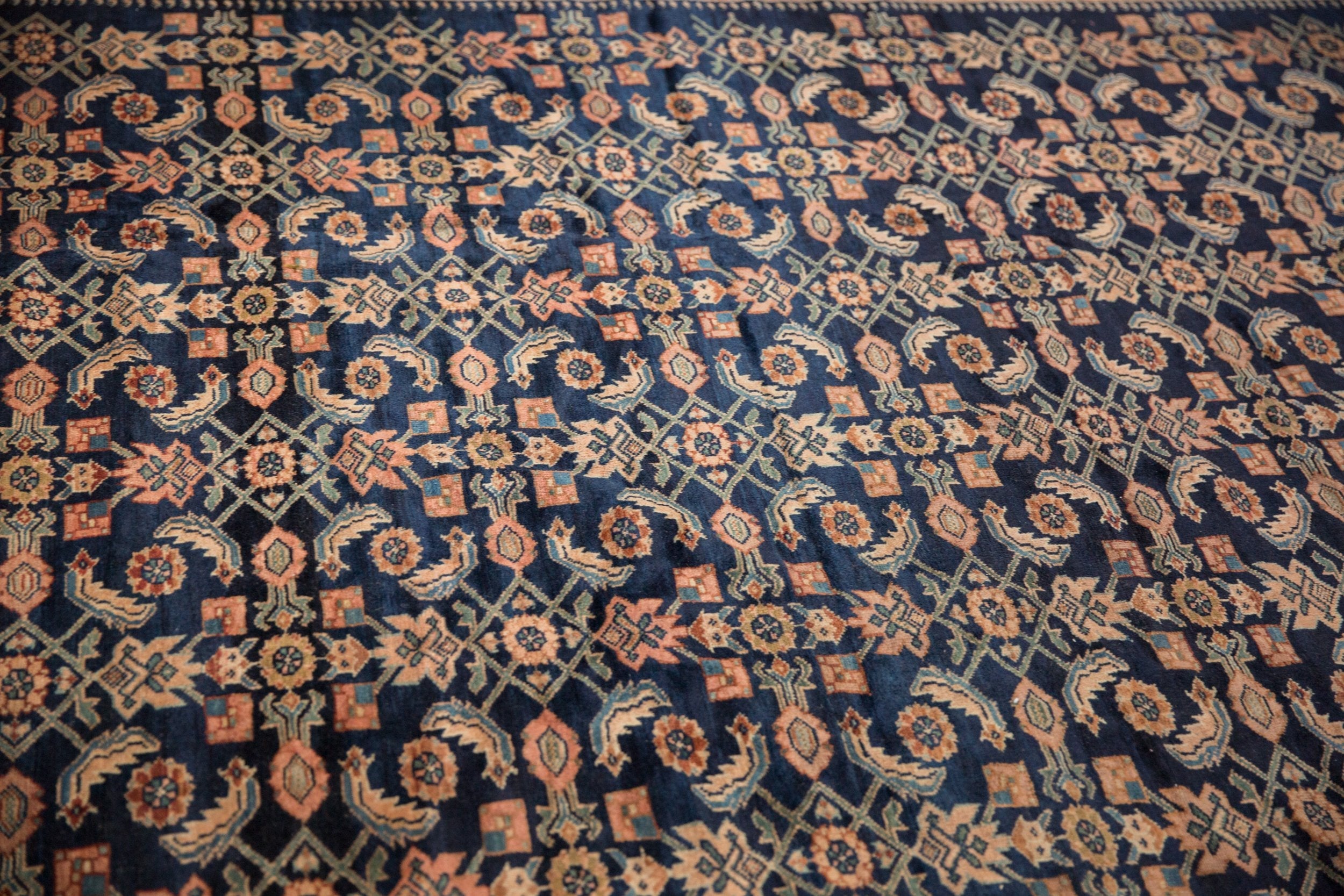 Vintage Lilihan Carpet 12x18.5, hand-knotted one of a kind piece