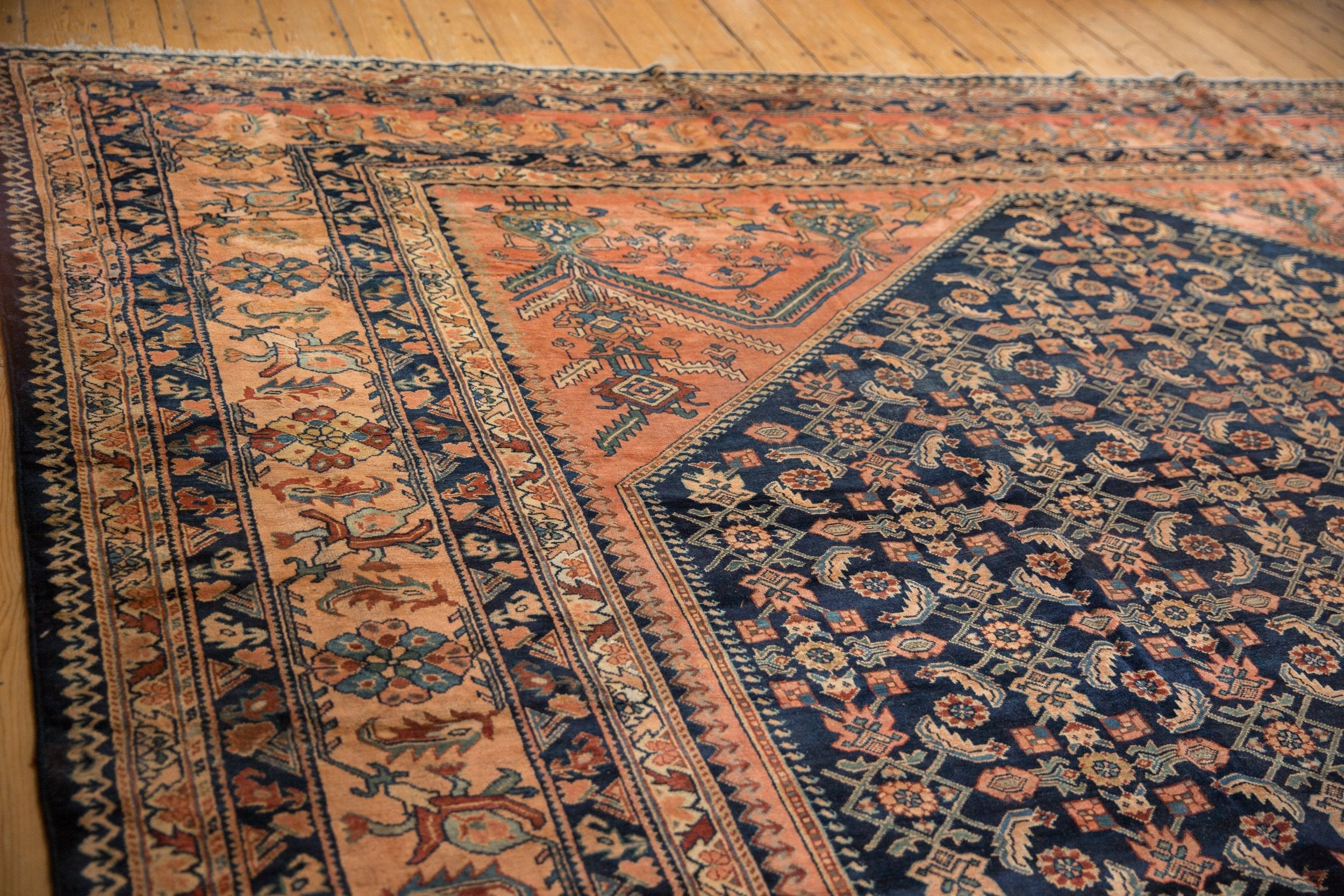 Full overhead view of Lilihan carpet 12x18.5