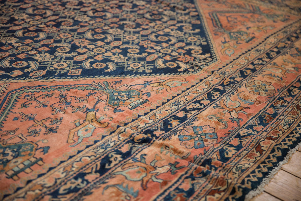 Back of the hand-knotted rug showing construction