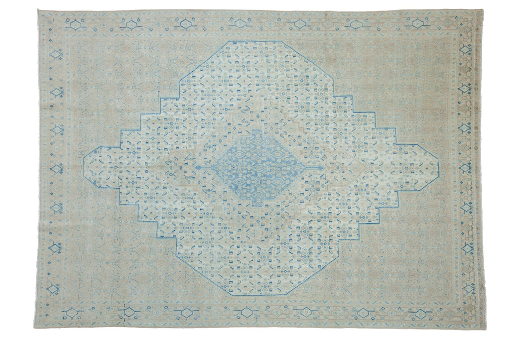 Vintage Distressed Birjand Carpet 7x9.5, hand-knotted one of a kind piece