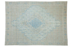 Vintage Distressed Birjand Carpet 7x9.5, hand-knotted one of a kind piece