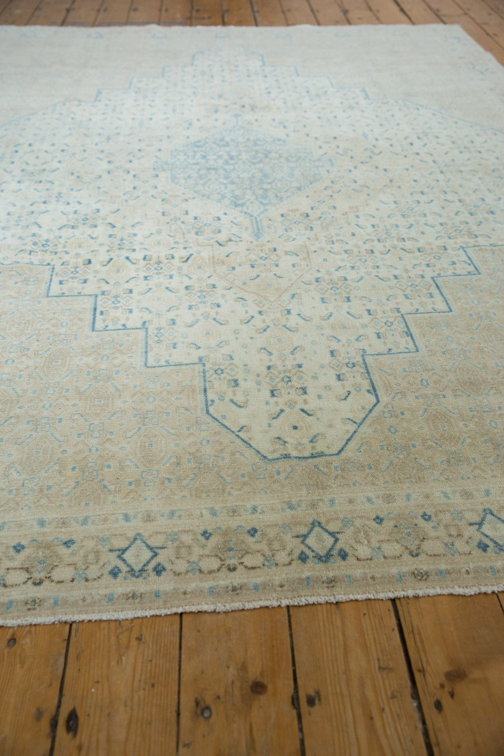 Back of the hand-knotted rug showing construction