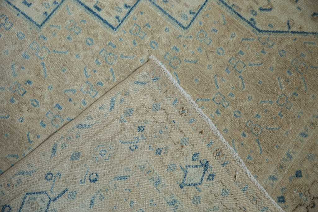 Vintage Distressed Birjand Carpet 7x9.5, hand-knotted one of a kind piece