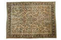 Vintage Distressed Arak Carpet 8.5x11.5, hand-knotted one of a kind piece
