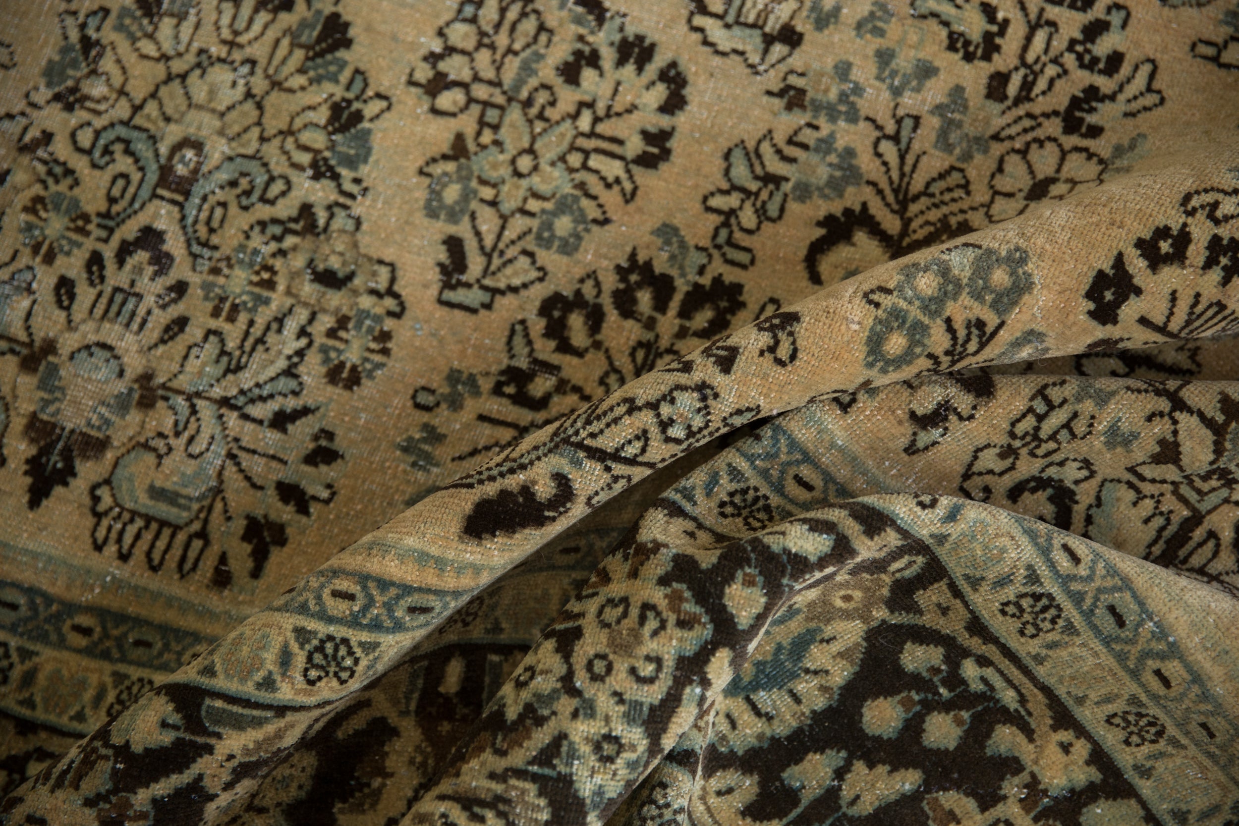Vintage Distressed Arak Carpet 8.5x11.5, hand-knotted one of a kind piece