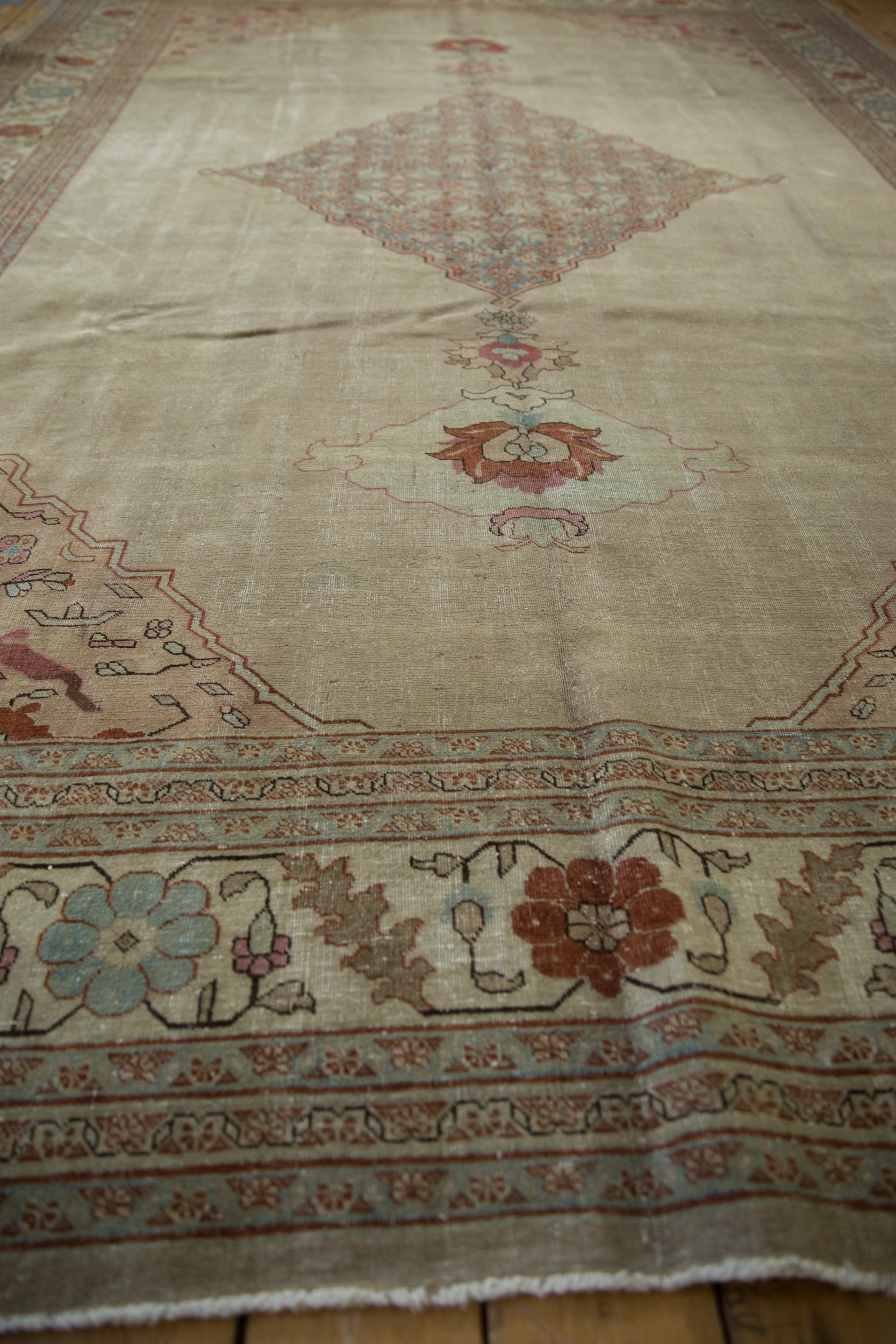 Back of the hand-knotted rug showing construction