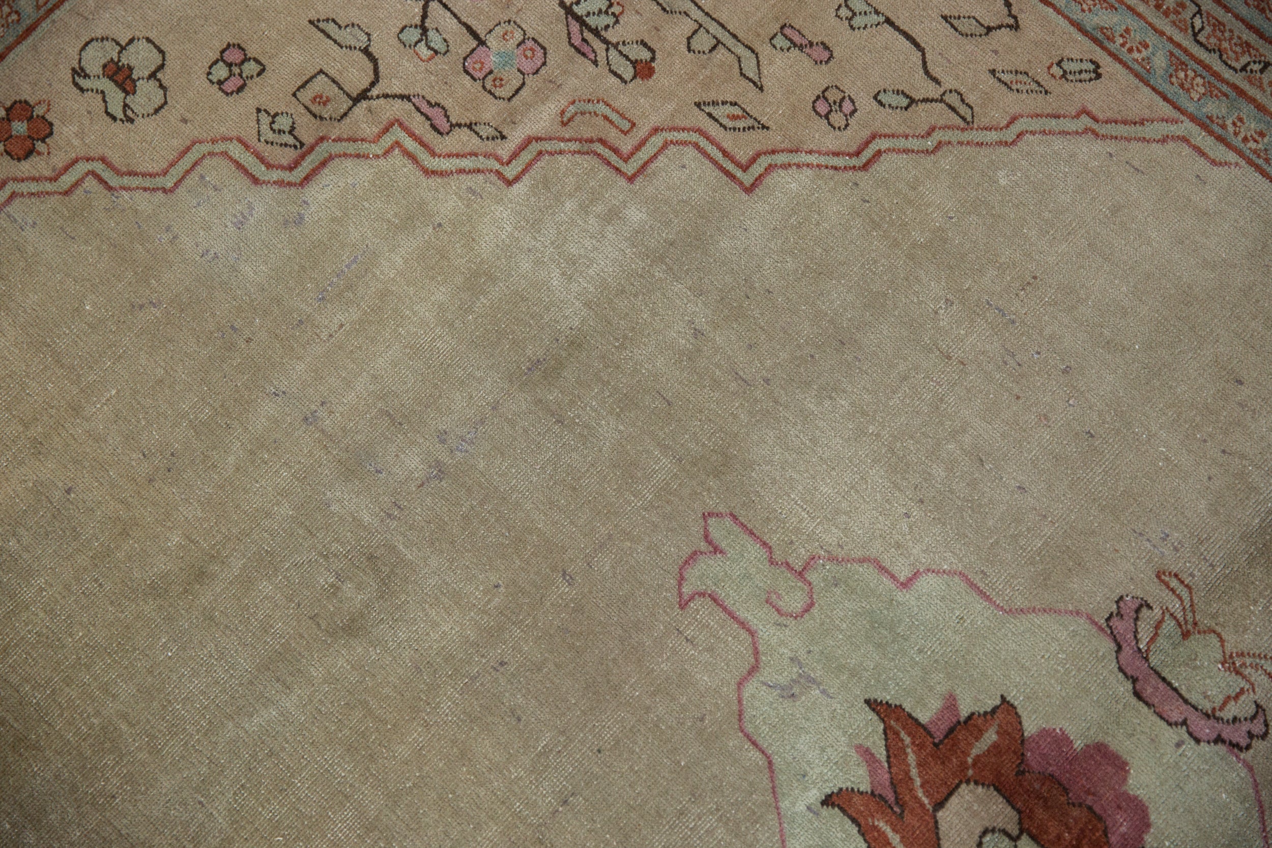 Vintage Distressed Tabriz Carpet 8x12, hand-knotted one of a kind piece