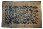 Vintage Distressed Tea Washed Lilihan Carpet 10.5x16.5, hand-knotted one of a kind piece