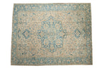 Vintage Distressed Heriz Carpet 9.5x12.5, hand-knotted one of a kind piece