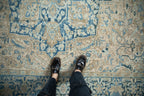 Full overhead view of Heriz carpet 9.5x12.5