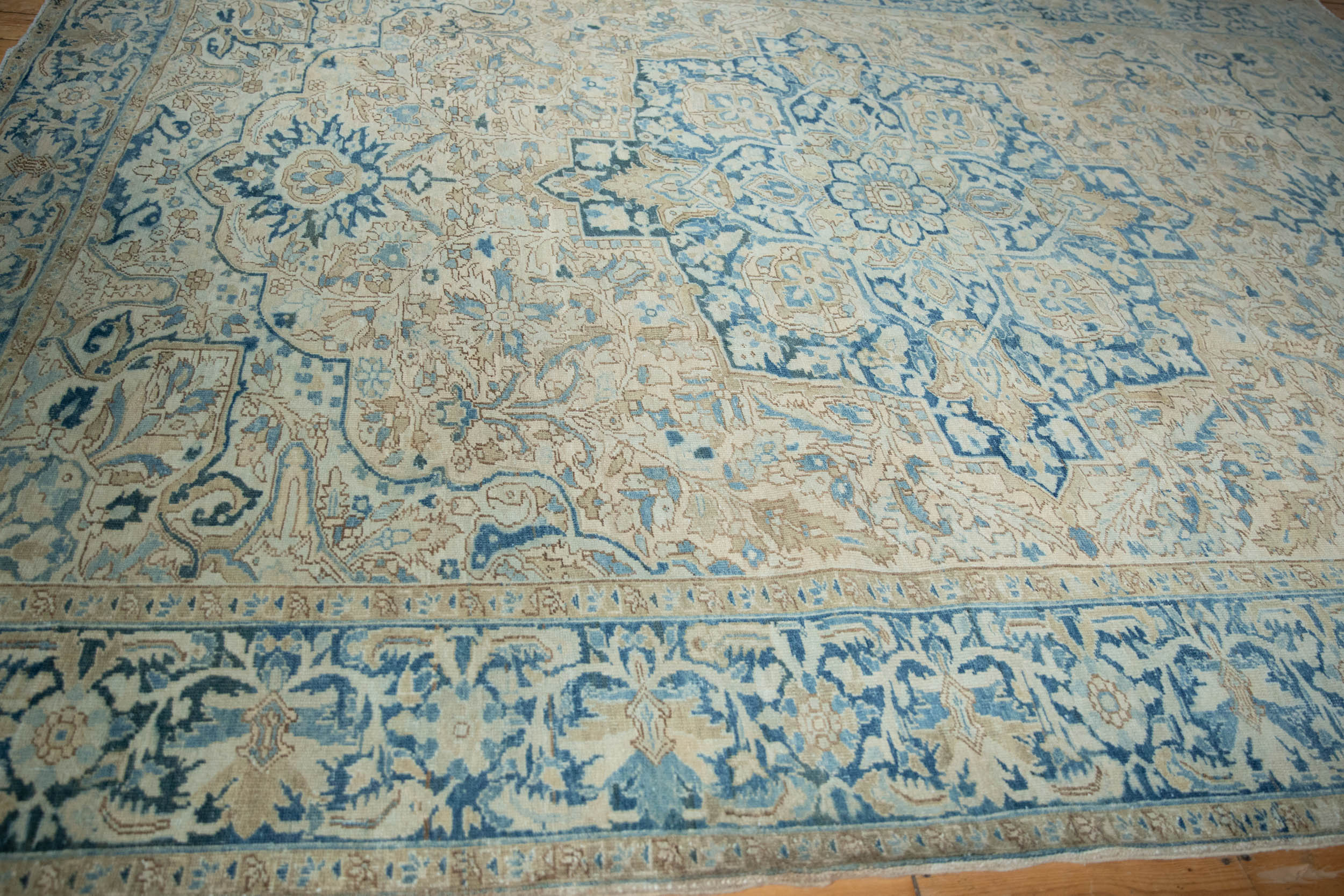Back of the hand-knotted rug showing construction