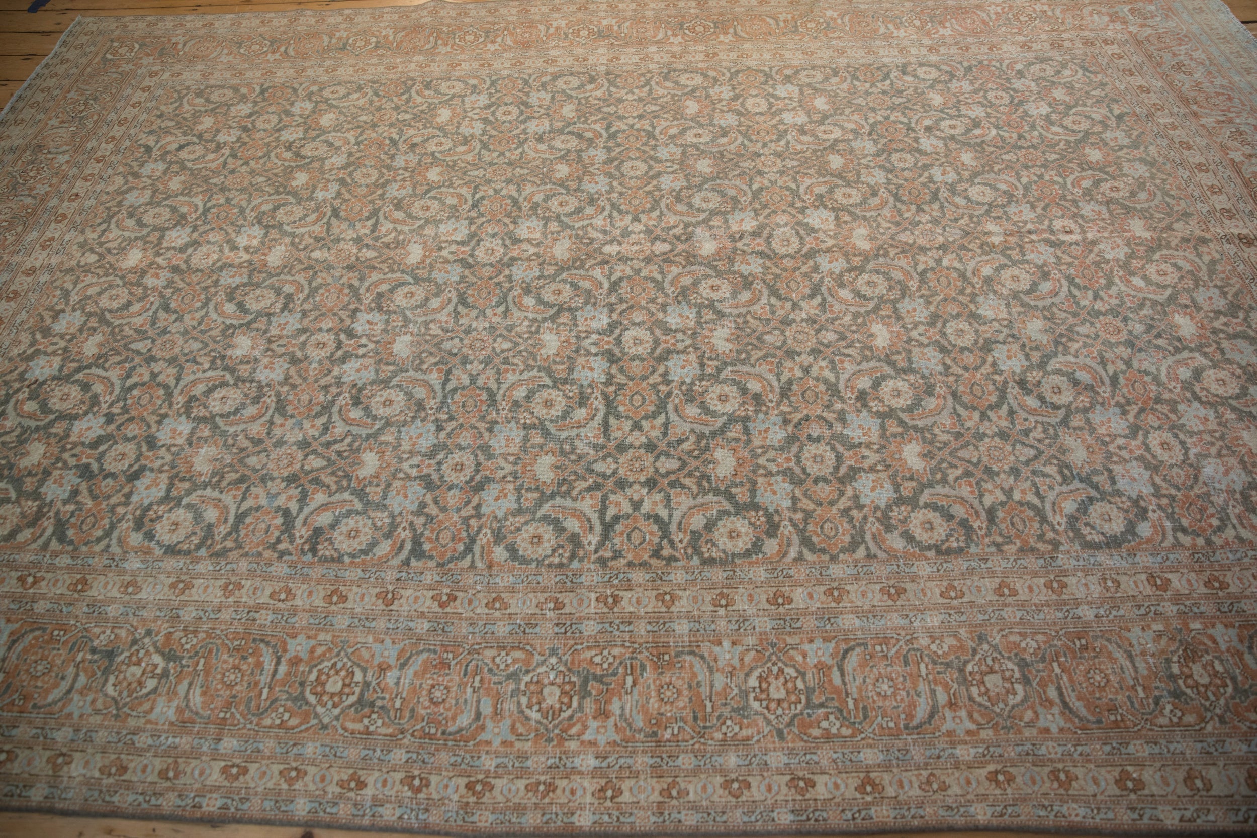 Back of the hand-knotted rug showing construction