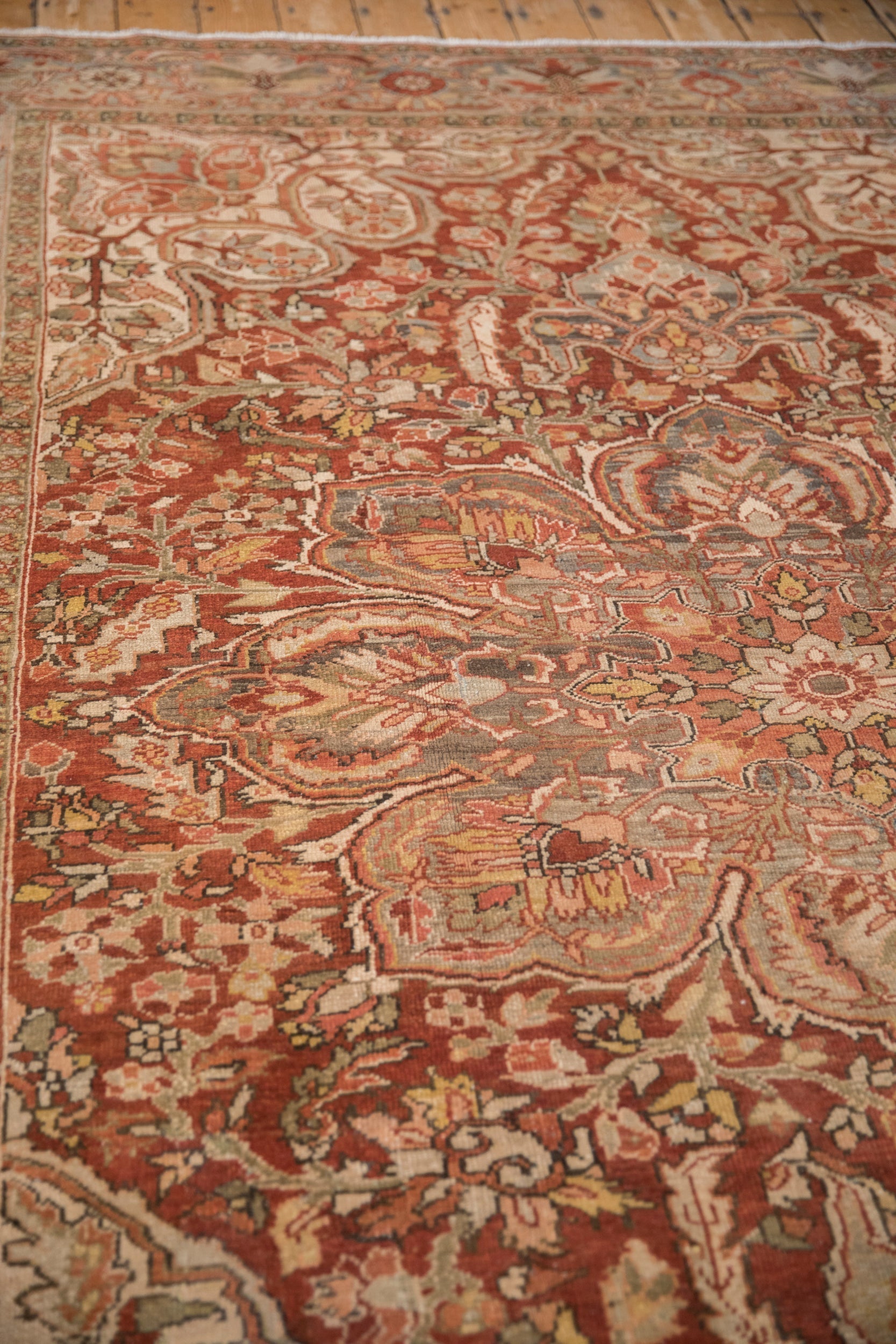 Back of the hand-knotted rug showing construction