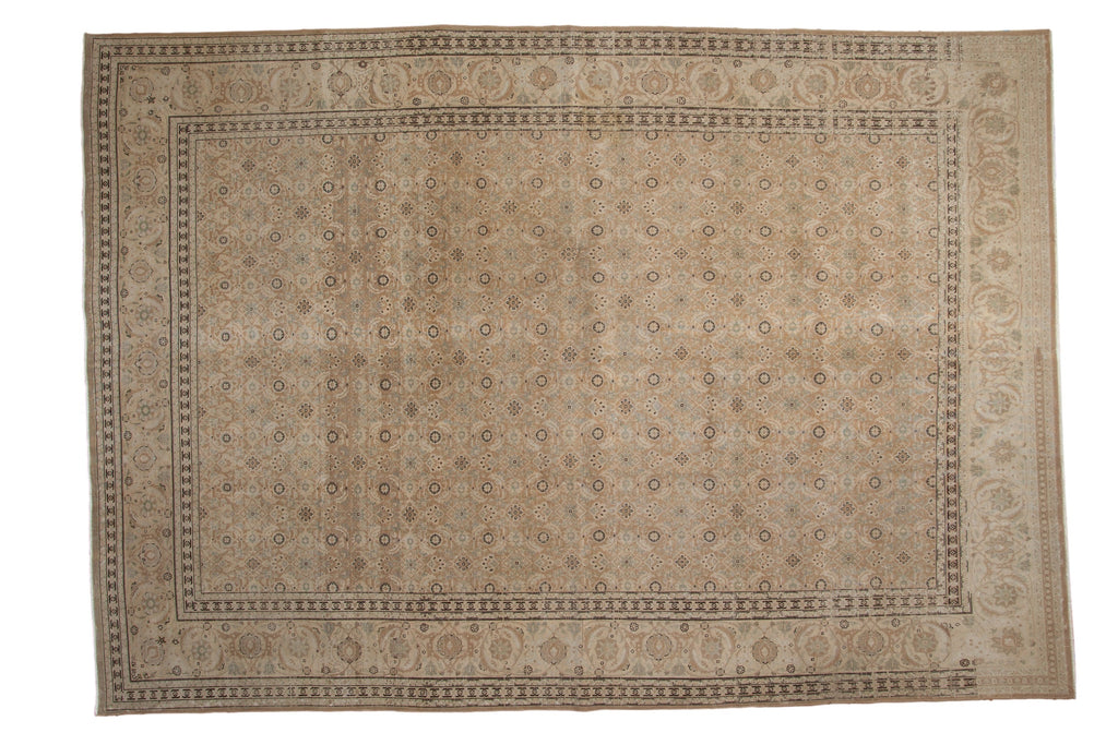 Vintage Distressed Tabriz Carpet 8x11.5, hand-knotted one of a kind piece