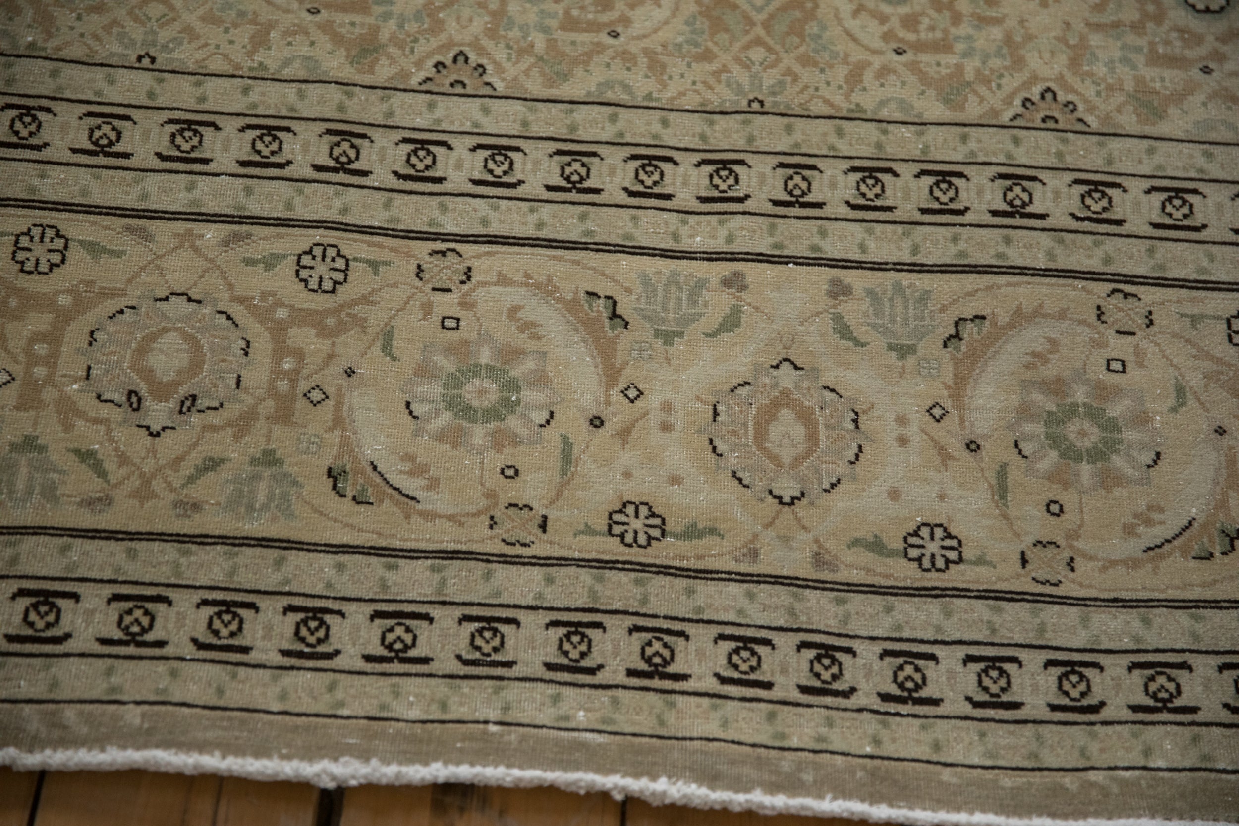 Vintage Distressed Tabriz Carpet 8x11.5, hand-knotted one of a kind piece