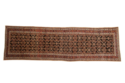 Antique Hamadan Runner 3.5x11.5, hand-knotted one of a kind piece