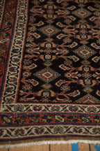 Back of the hand-knotted rug showing construction