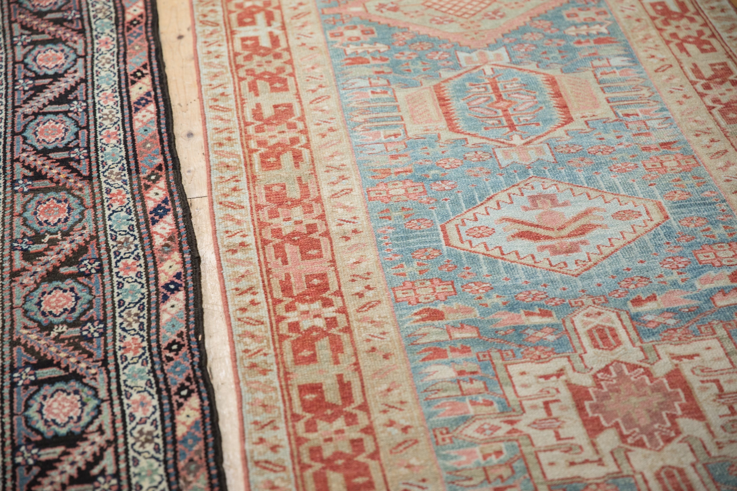 Back of the hand-knotted rug showing construction