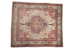 Antique Kerman Carpet 9x10, hand-knotted one of a kind piece