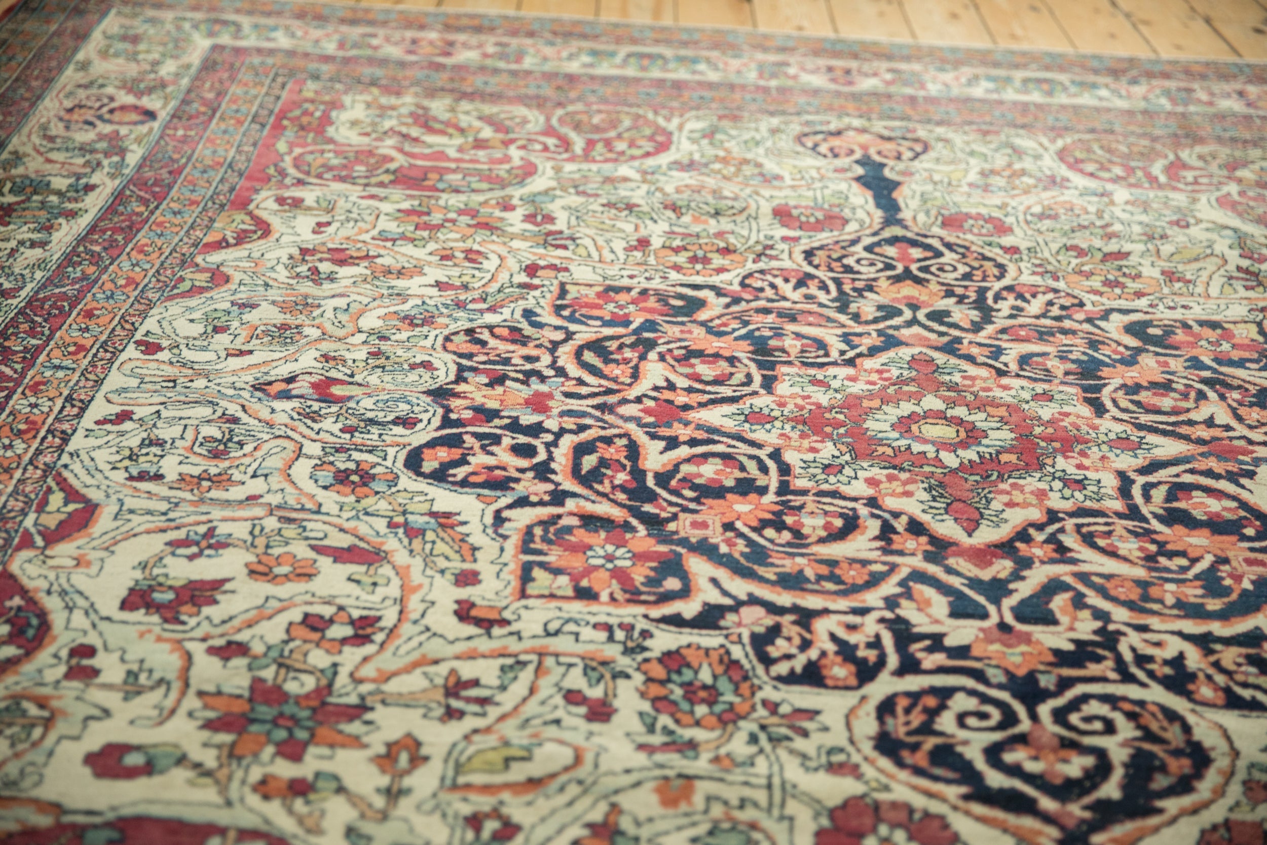 Antique Kerman Carpet 9x10, hand-knotted one of a kind piece