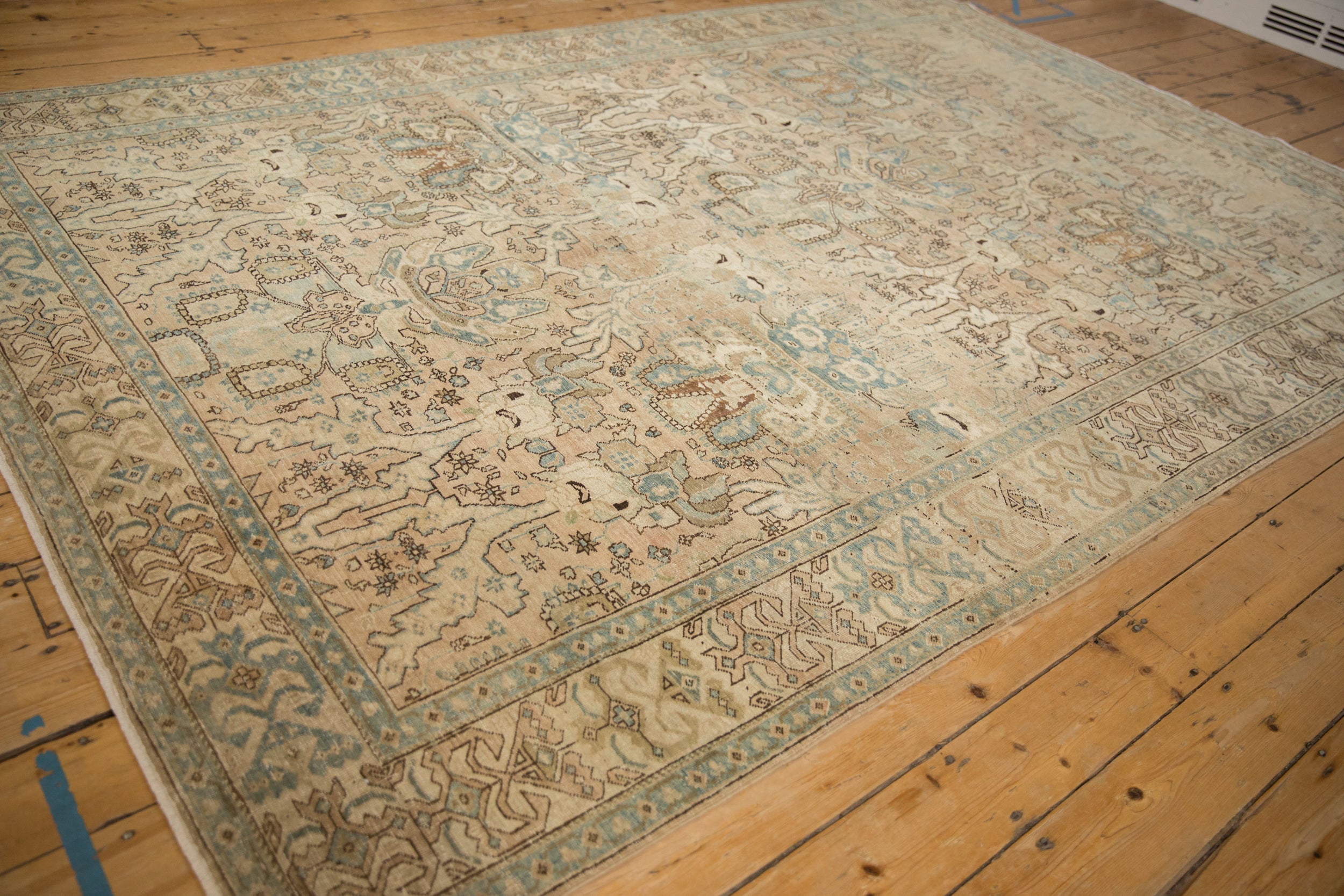 Back of the hand-knotted rug showing construction