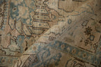 Vintage Distressed Tabriz Carpet 7x11, hand-knotted one of a kind piece