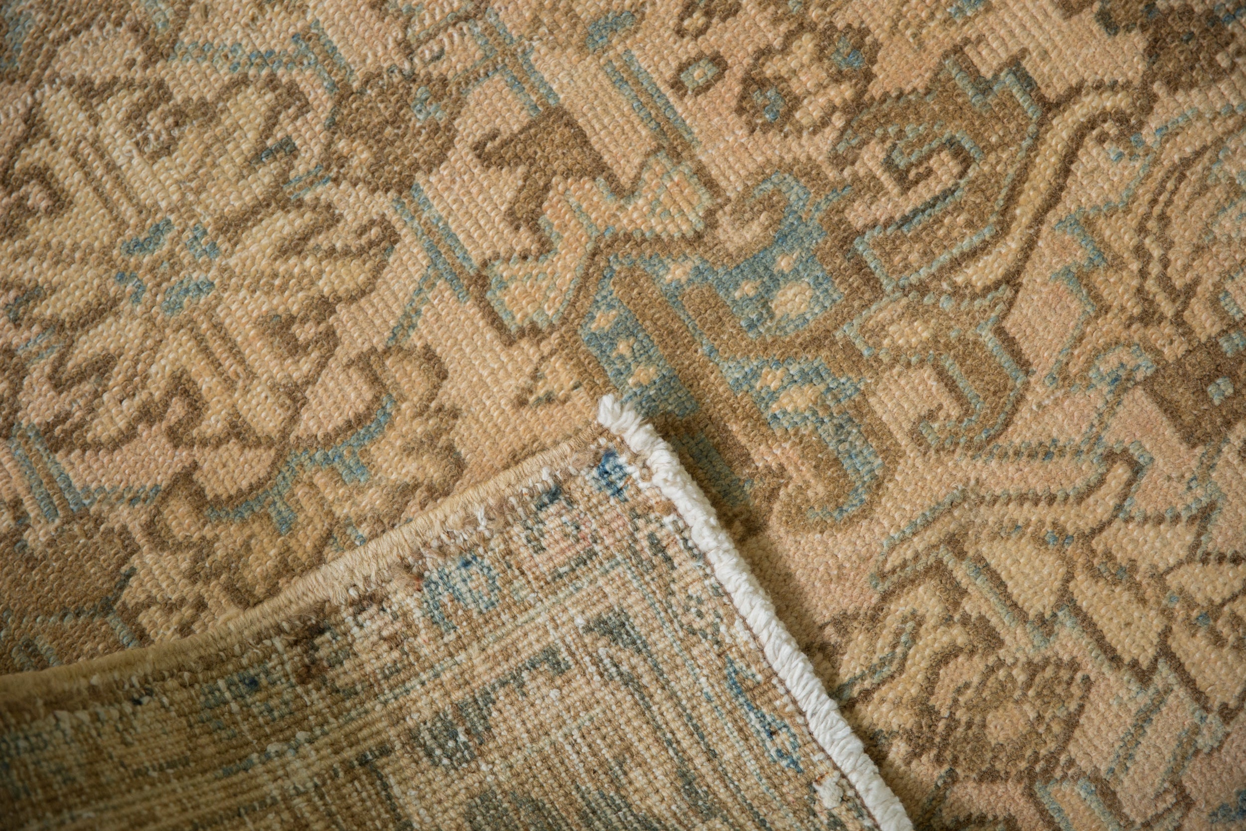 Vintage Distressed Mehrivan Carpet 7x9, hand-knotted one of a kind piece