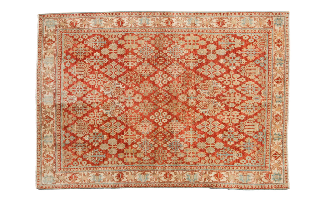 Vintage Distressed Joshegan Rug 3.5x5, hand-knotted one of a kind piece