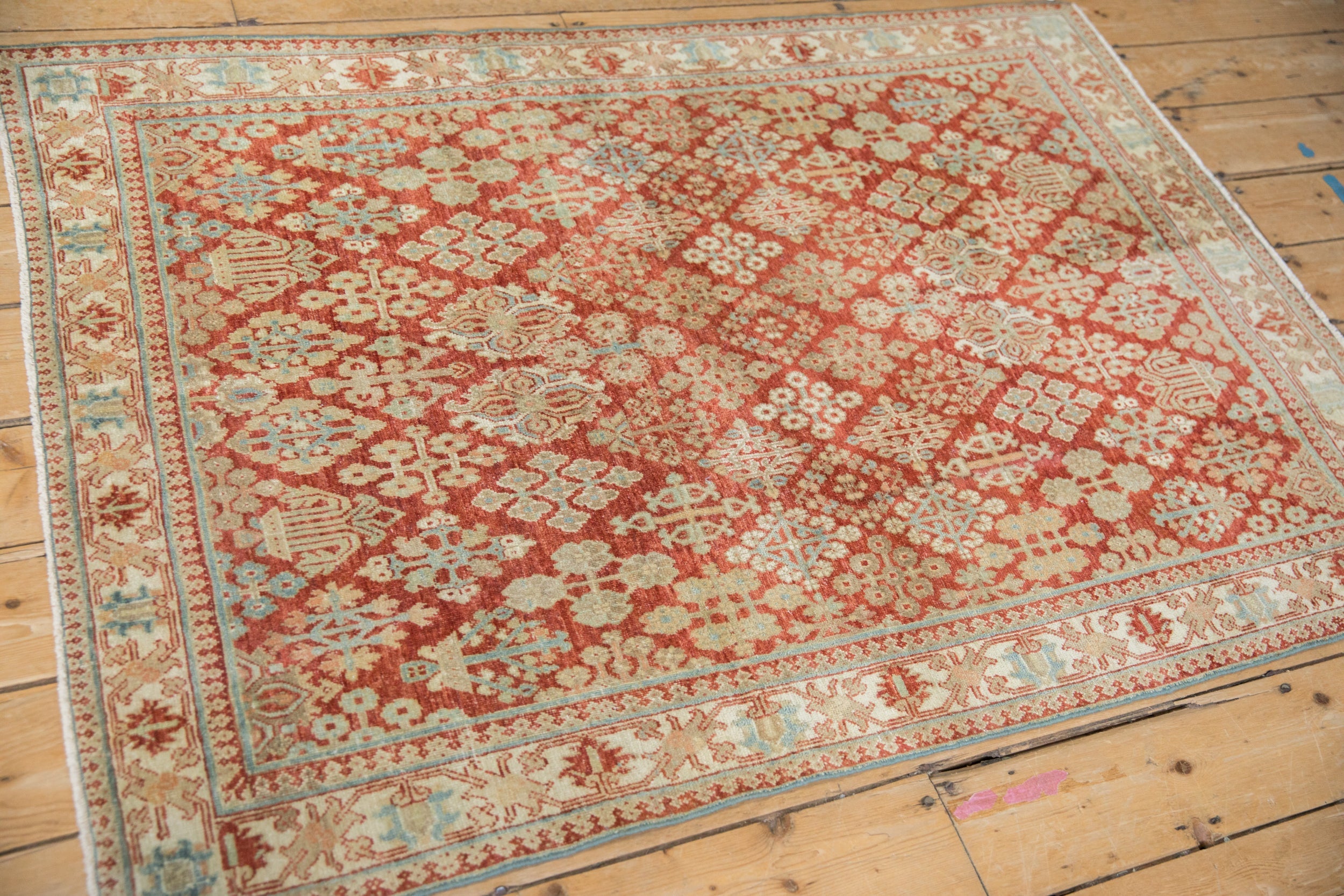 Back of the hand-knotted rug showing construction