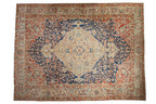 Vintage Distressed Baktiari Carpet 11x14.5, hand-knotted one of a kind piece