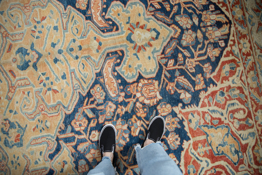 Full overhead view of Baktiari carpet 11x14.5