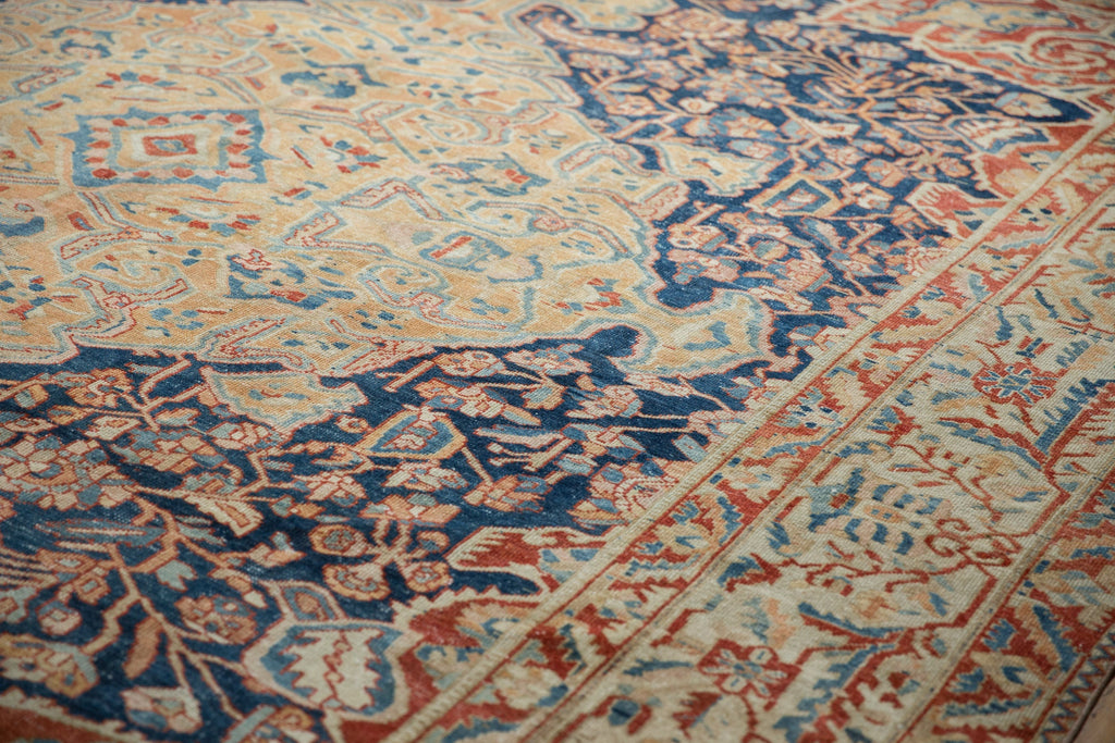 Vintage Distressed Baktiari Carpet 11x14.5, hand-knotted one of a kind piece
