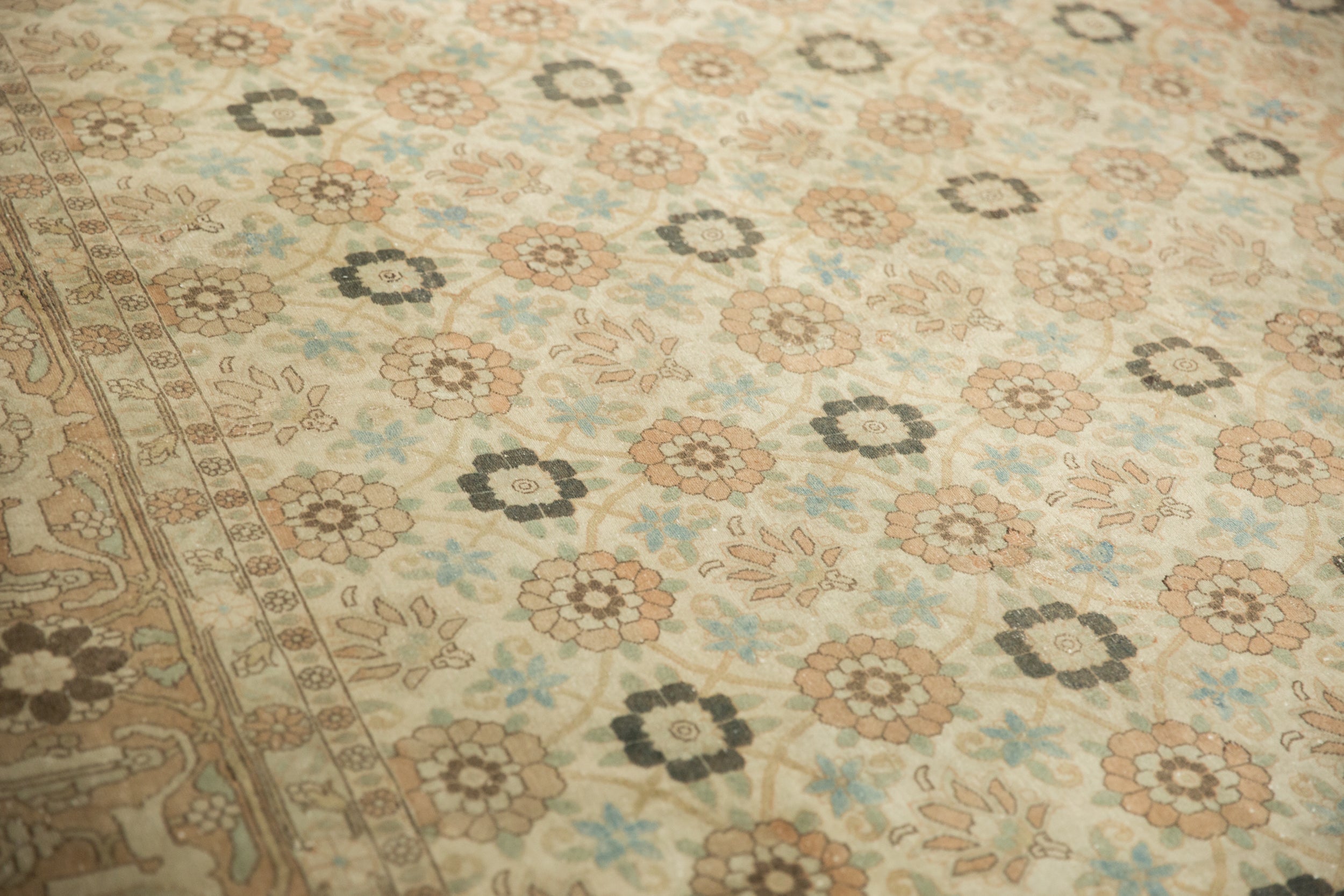 Back of the hand-knotted rug showing construction