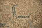 Vintage Distressed Heriz Carpet 7.5x9.5, hand-knotted one of a kind piece