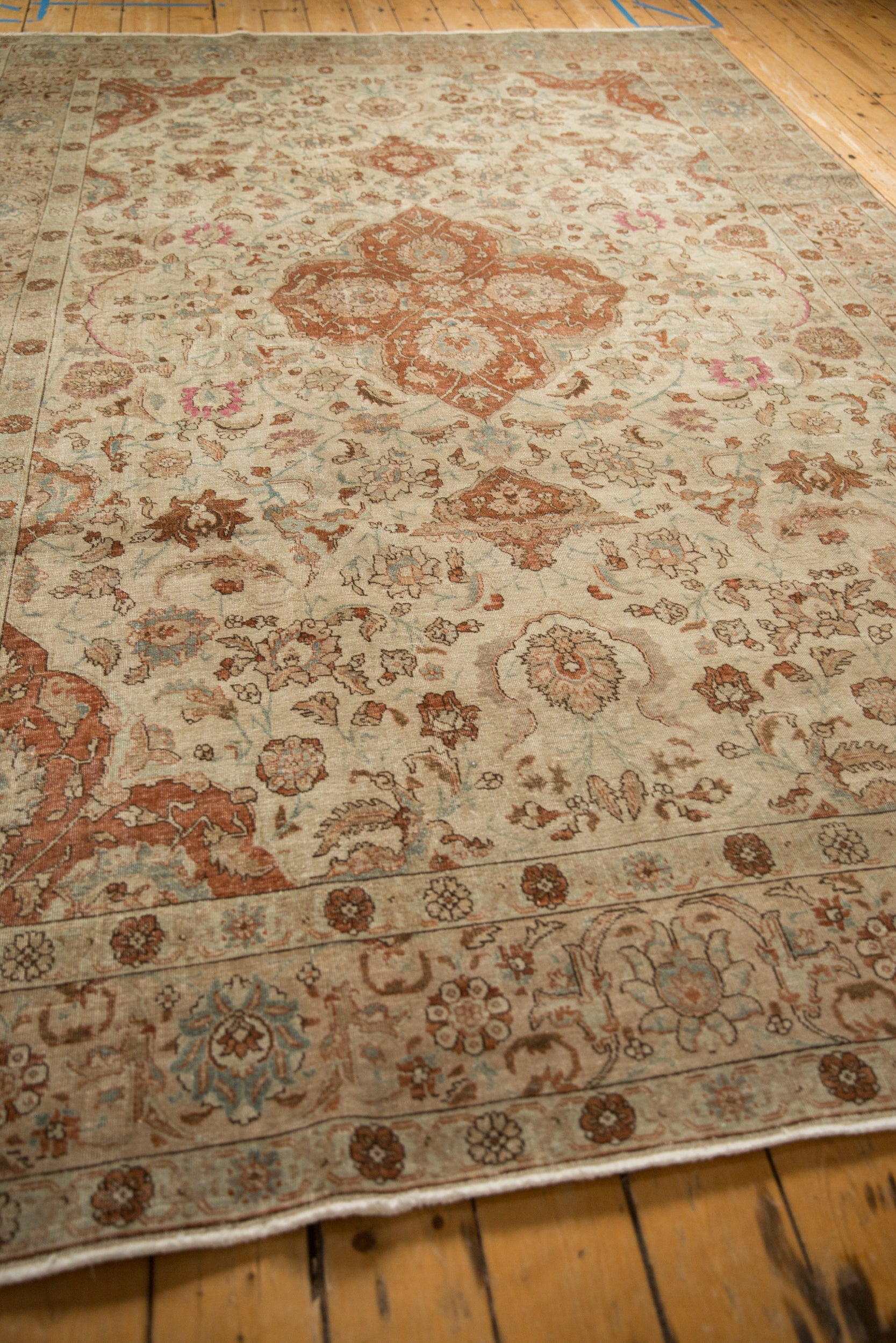 Back of the hand-knotted rug showing construction