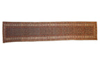 Antique Malayer Runner 3.5x15.5, hand-knotted one of a kind piece