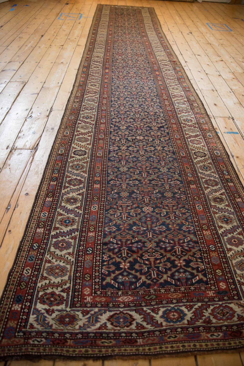 Back of the hand-knotted rug showing construction