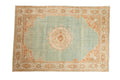 Vintage Distressed Meshed Carpet 7x10, hand-knotted one of a kind piece