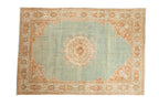 Vintage Distressed Meshed Carpet 7x10, hand-knotted one of a kind piece